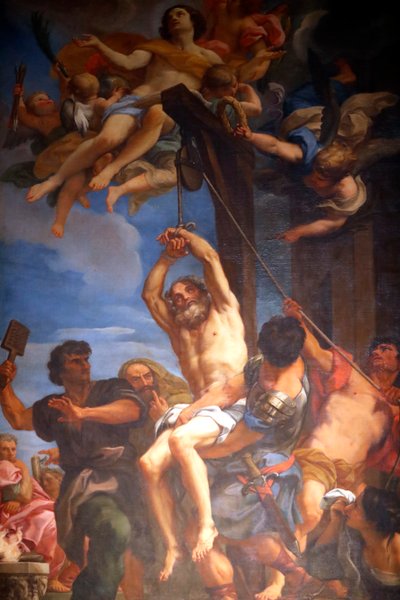 Blaise de Sébaste est vénéré comme un saint chrétien et martyr. Peinture. Gênes. Italie. - Carlo Maratta or Maratti