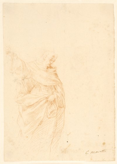 Saint clérical pointant vers le haut - Carlo Maratti