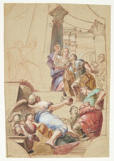 Un général victorieux en audience chez un couple souverain - Carlo Maratti