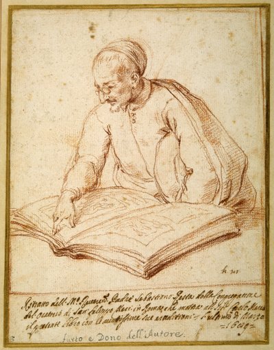 Padre Sebastiano Resta examinant un folio de dessins - Carlo Maratti