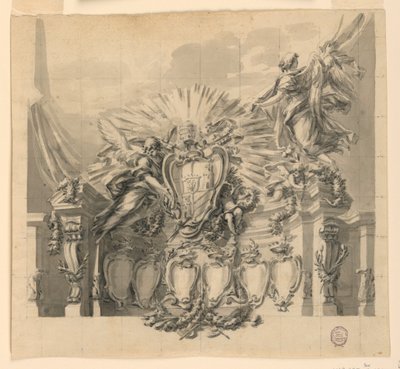 Conception pour la décoration de la façade de Saint-Pierre, Rome, pour la canonisation de Giuseppe da Copertino et Jeanne-Françoise de Chantal - Carlo Marchionni
