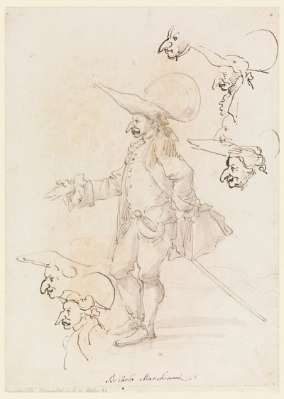 Dessin, Caricatures, vers 1725-75 - Carlo Marchionni
