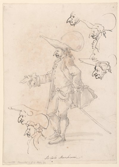 Dessin, Caricatures, vers 1725-75 - Carlo Marchionni