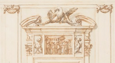 Dessin, Projet pour le portail nord, Grande Galerie, Villa Albani, Rome, Italie, 1755-56 - Carlo Marchionni