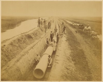 Aqueduc de Venise (nouvelle conduite). Chantier de la digue - Carlo Naya