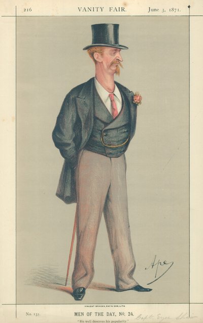 Capitaine Eyre Shaw, Il mérite bien sa popularité, 3 juin 1871, caricature de Vanity Fair - Carlo Pellegrini