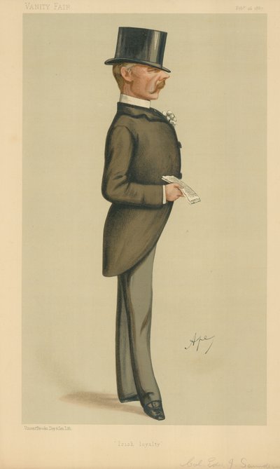Colonel Edward J Saunderson, Loyauté irlandaise, 26 février 1887, caricature de Vanity Fair - Carlo Pellegrini