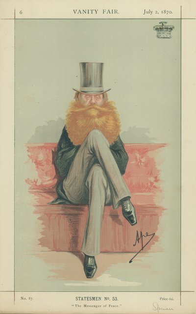 Earl Spencer, Le Messager de la Paix, 2 juillet 1870, caricature de Vanity Fair - Carlo Pellegrini