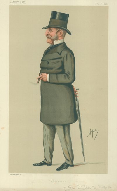 Général Sir Thomas Montagu Steele, Aldershot, 20 juillet 1878, caricature de Vanity Fair - Carlo Pellegrini