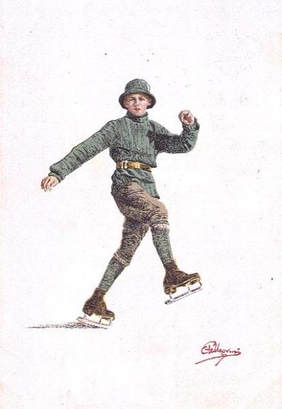 Homme seul patinant - Carlo Pellegrini