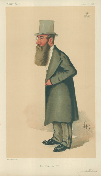 Lord Tenterden, Le Ministère des Affaires Étrangères, 17 août 1878, caricature de Vanity Fair - Carlo Pellegrini