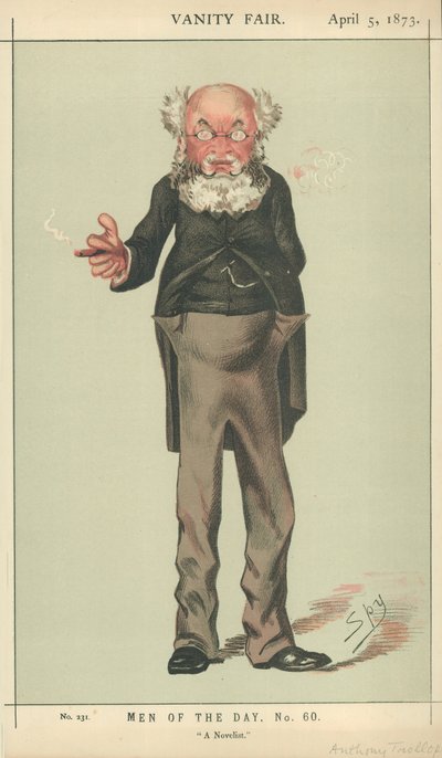 Mr Anthony Trollope, un romancier, 5 avril 1873, caricature de Vanity Fair - Carlo Pellegrini