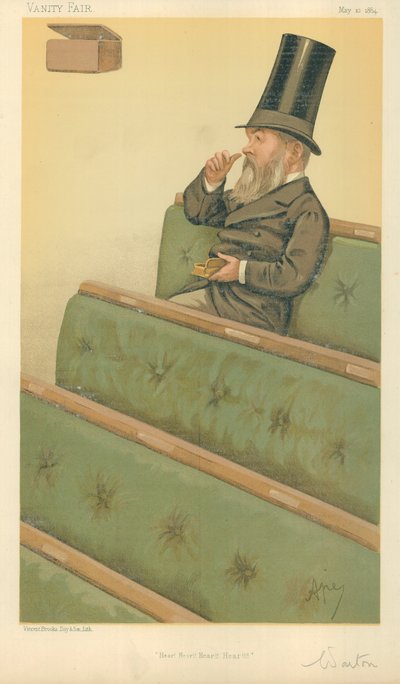 M. Charles Nicholas Warton, Hear Hear Hear Hear, 10 mai 1884, caricature de Vanity Fair - Carlo Pellegrini