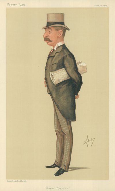 M. Charles Thomson Ritchie, primes sur le sucre, 31 octobre 1885, caricature de Vanity Fair - Carlo Pellegrini