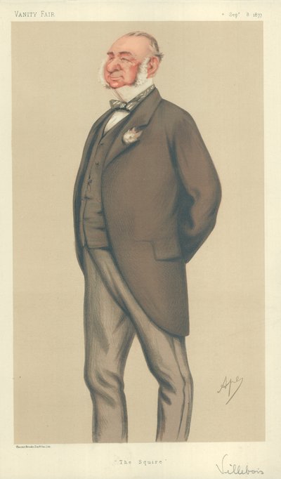 M. Henry Villebois, Le Squire, 8 septembre 1877, caricature de Vanity Fair - Carlo Pellegrini