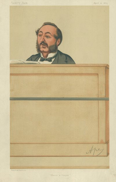 M. Ira D Sankey, Louange et prière, 10 avril 1875, caricature de Vanity Fair - Carlo Pellegrini