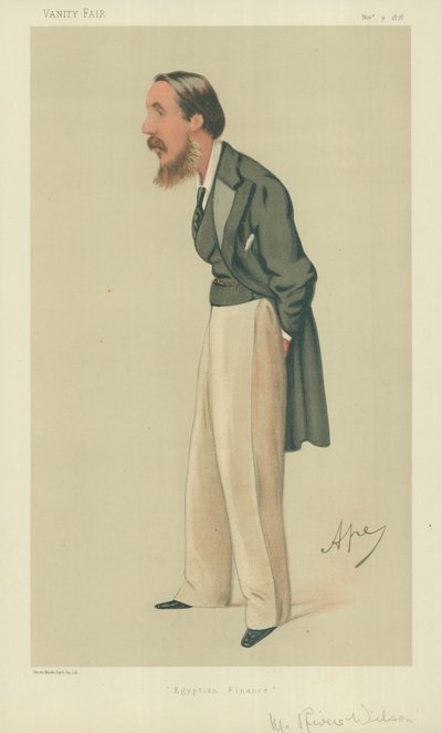 M. Rivers Wilson, finances égyptiennes, 9 novembre 1878, caricature de Vanity Fair - Carlo Pellegrini