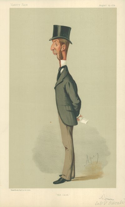 M. Rowland Winn, Le fouet, 29 août 1874, caricature de Vanity Fair - Carlo Pellegrini