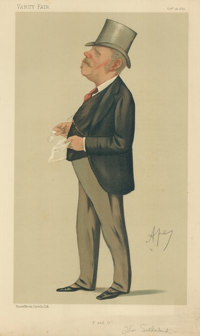 M. Thomas Sutherland, P und O, 22 octobre 1887, caricature de Vanity Fair - Carlo Pellegrini