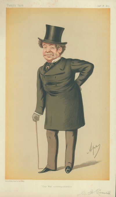 Mr William Howard Russell, notre correspondant de guerre, 16 janvier 1875, caricature de Vanity Fair - Carlo Pellegrini