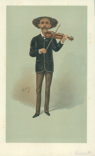 Señor Pablo Martin Meliton Sarasate, 25 mai 1889, caricature de Vanity Fair - Carlo Pellegrini