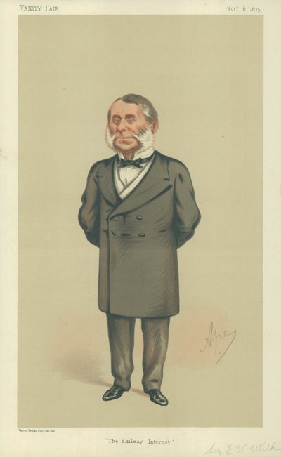 Sir Edward William Watkin, The Railway Interest, 6 novembre 1875, caricature de Vanity Fair - Carlo Pellegrini