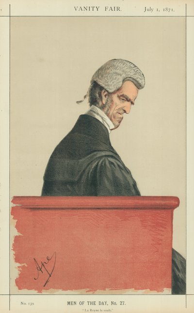 Sir John George Shaw-Lefevre, La Reyne le veult, 1er juillet 1871, caricature de Vanity Fair - Carlo Pellegrini