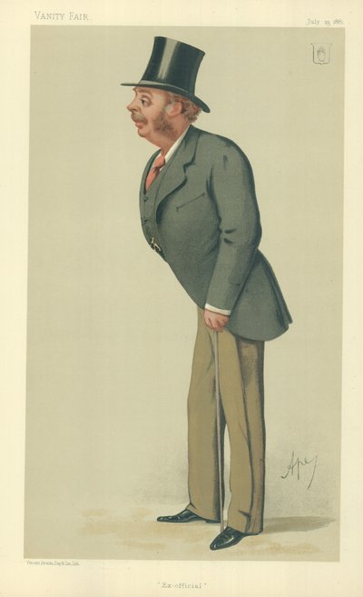 Sir Matthew Ridley, ex-officiel, 23 juillet 1881, caricature de Vanity Fair - Carlo Pellegrini