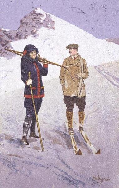 Skieurs à Adelboden - Carlo Pellegrini