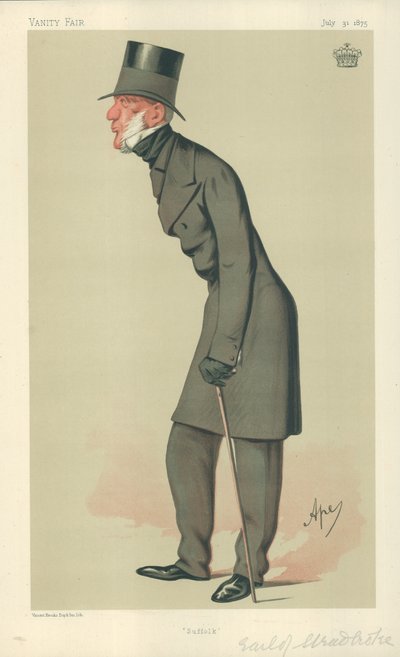Le comte de Stradbroke, Suffolk, 31 juillet 1875, caricature de Vanity Fair - Carlo Pellegrini