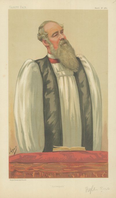 Le très révérend John Charles Ryle, évêque de Liverpool, Liverpool, 26 mars 1881, caricature de Vanity Fair - Carlo Pellegrini