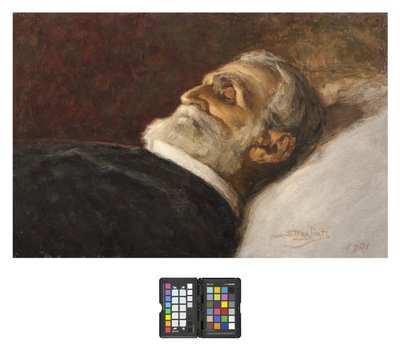 Portrait de Giuseppe Verdi sur son lit de mort - Carlo Stragliati