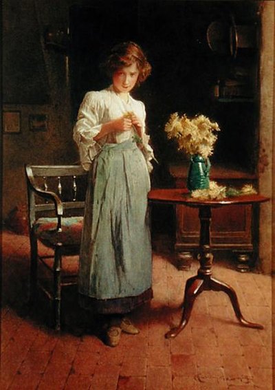 Fille dans un cottage près d