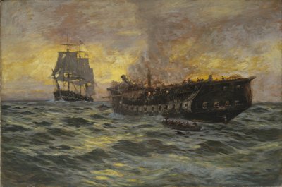 Engagement entre la frégate américaine Constitution et le H.M.S. Java, 1897 - Carlton Theodore Chapman