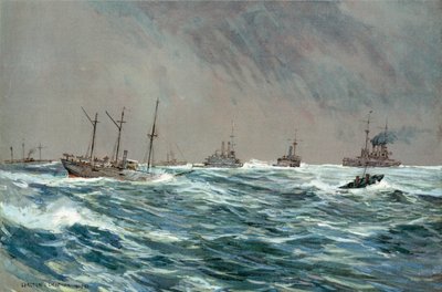 Navires de guerre des États-Unis par temps venteux au large des côtes cubaines - Carlton Theodore Chapman