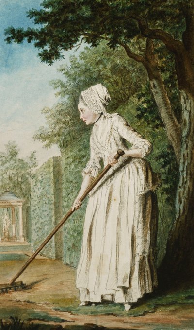 La Duchesse de Chaulmes, en jardinière dans une allée, 1771 - Carmontelle