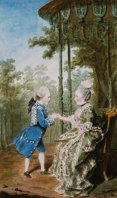 La Princesse de Salm Assise avec Son Fils, le Prince de Salm, près d