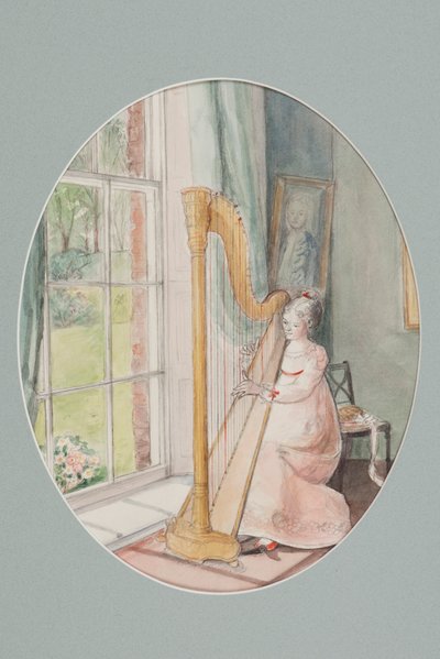 Une jeune femme avec une harpe, 2009 - Caroline Hervey Bathurst