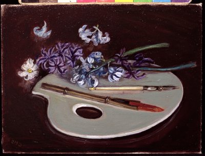 Palette en porcelaine avec des fleurs - Caroline Hervey Bathurst