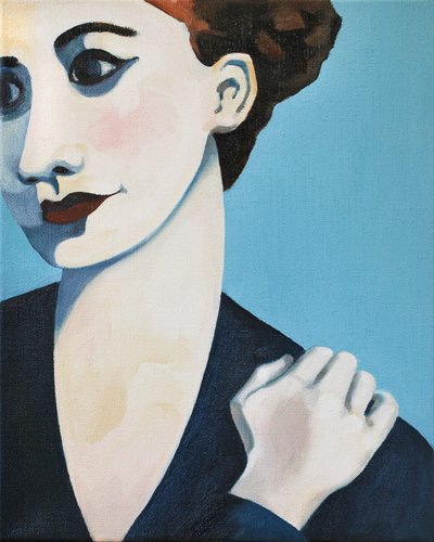 Femme bleue pensive - Caroline Roberts