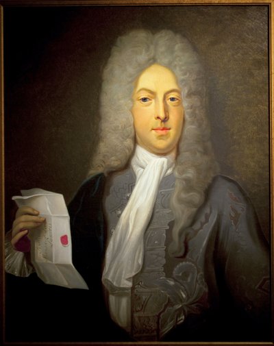 Portrait de John Law (1671-1729), financier écossais et contrôleur financier en France, responsable de la faillite de 1720 - Casimir de Balthasar