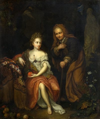 Vertumne et Pomone - Caspar (follower of) Netscher