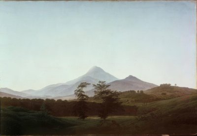 Paysage bohémien avec le grand et petit Milleschaue - Caspar David Friedrich