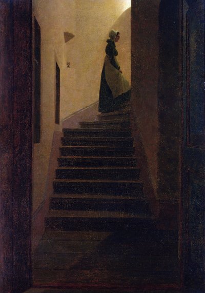 Caroline dans les escaliers - Caspar David Friedrich