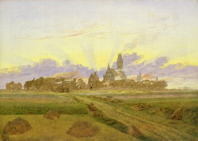 Aube à Neubrandenbourg - Caspar David Friedrich
