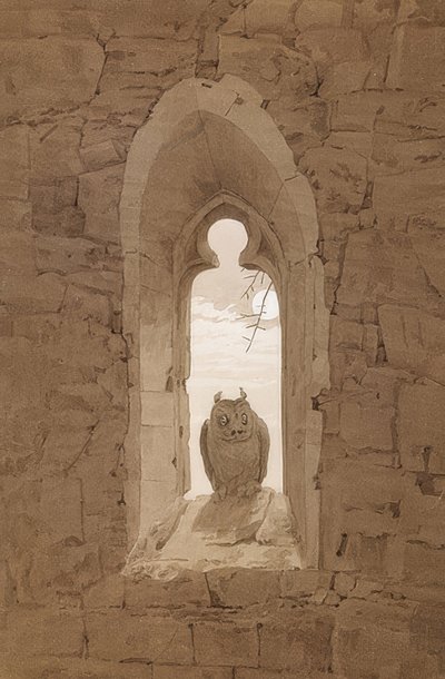 Le hibou dans la fenêtre gothique, vers 1836 - Caspar David Friedrich