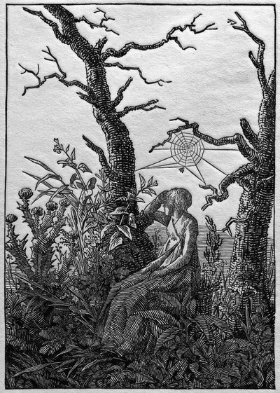 La femme avec la toile d
