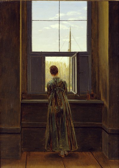 Femme à la fenêtre - Caspar David Friedrich