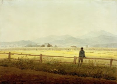Paysage de montagne avec figure (Chaîne de Schmiedeberg) - Caspar David Friedrich