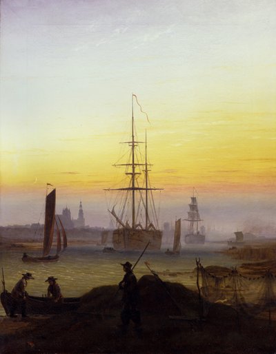 French : Le port de Greifswald The Port of Greifswald - Caspar David Friedrich